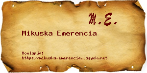 Mikuska Emerencia névjegykártya